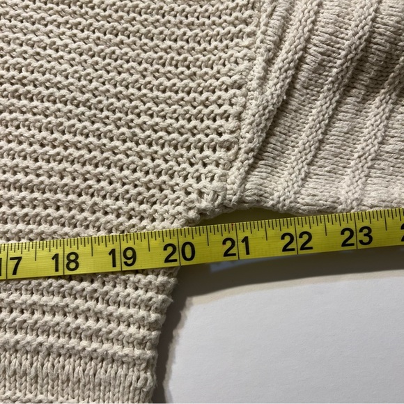 Aeropostale Knit Cropped Hooded Sweater Cream Womens Sz Medium Boho - Picture 10 of 14